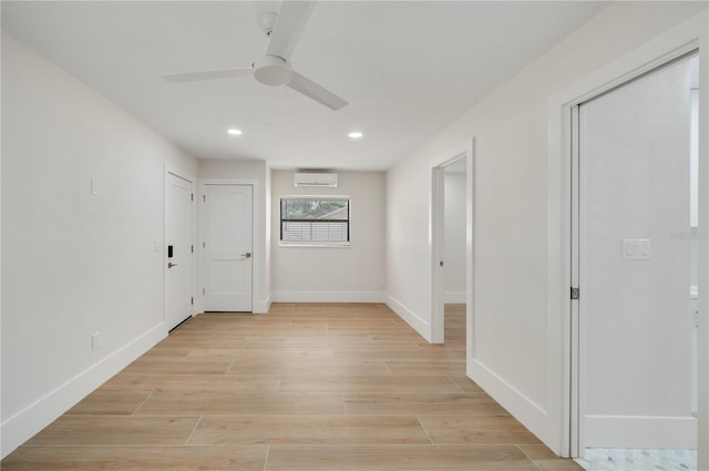 hallway featuring a wall mounted AC