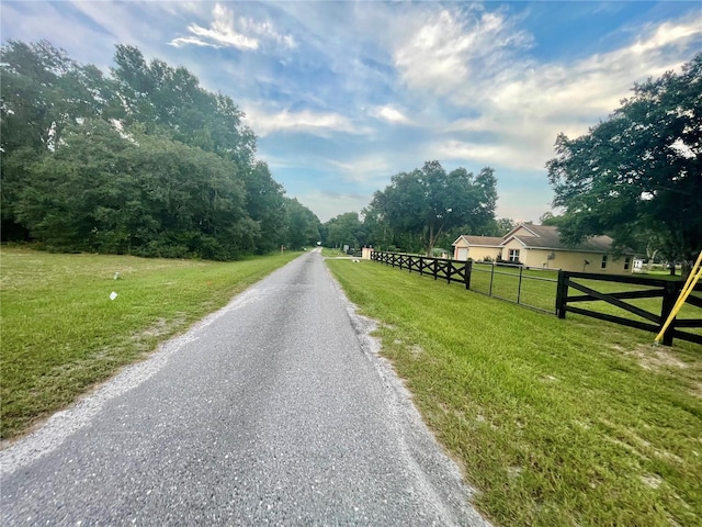 view of street featuring a rural view