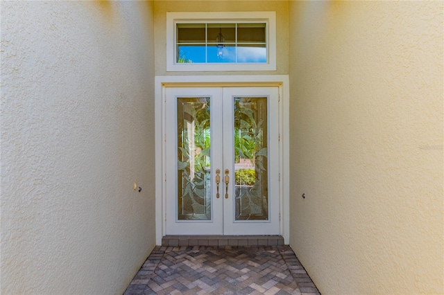 entrance to property with french doors