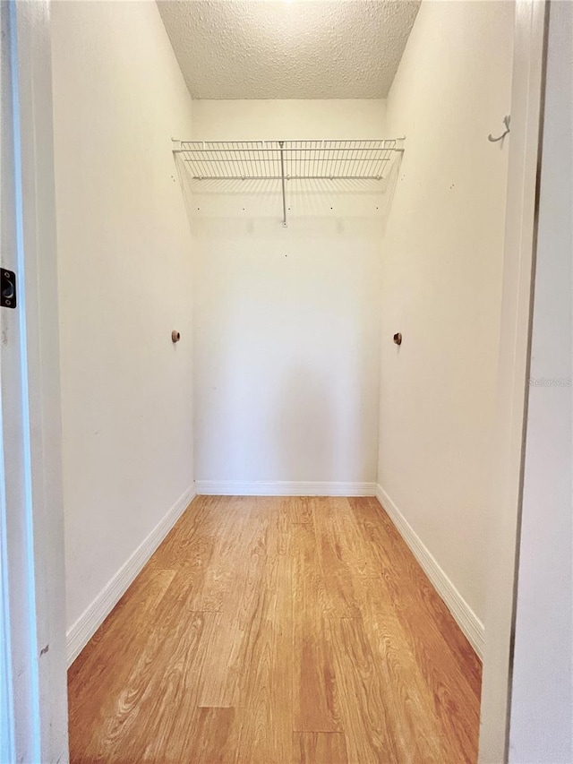 walk in closet featuring light wood-type flooring