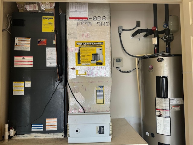 utilities with electric water heater and heating unit