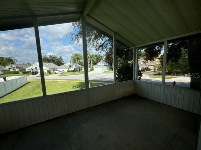 view of unfurnished sunroom