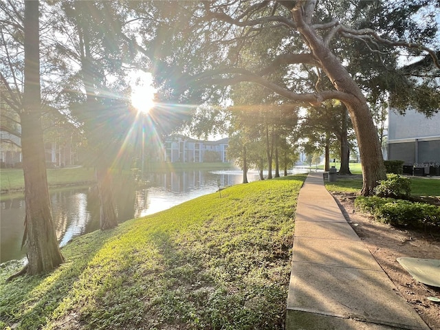 view of home's community featuring a water view