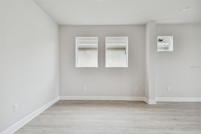 empty room featuring light wood-type flooring