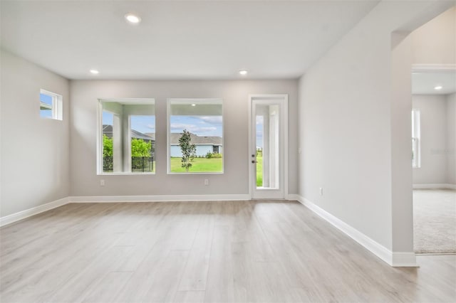 empty room featuring light hardwood / wood-style flooring