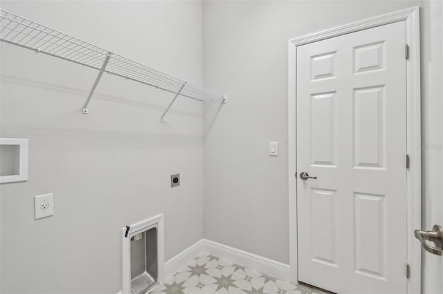 laundry area with electric dryer hookup and washer hookup