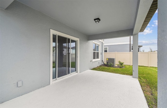 view of patio with central air condition unit