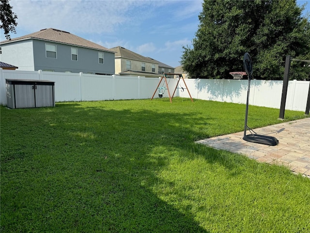 view of yard with a playground