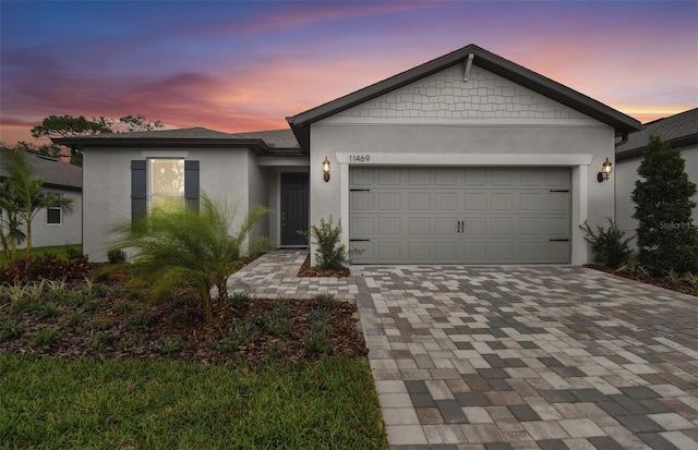 view of front of house featuring a garage