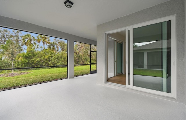 view of unfurnished sunroom