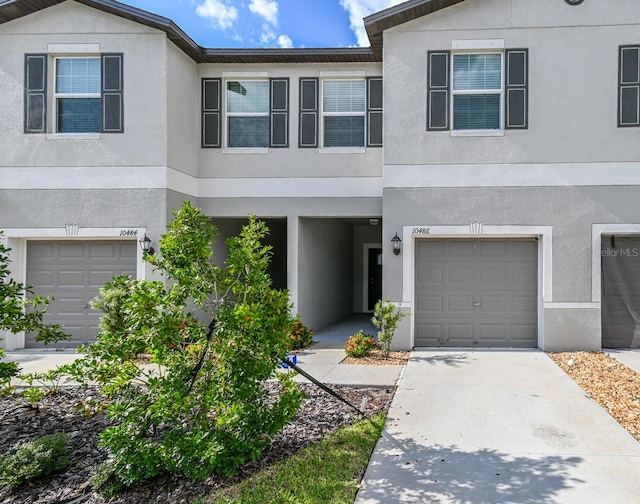 view of property with a garage