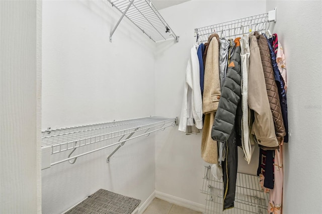 view of walk in closet