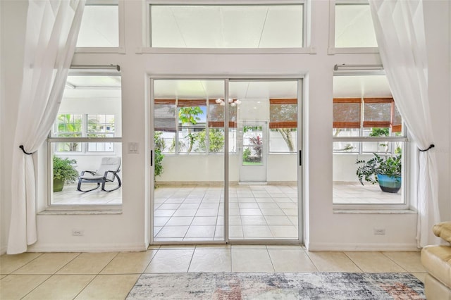 doorway featuring tile patterned floors