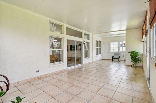 view of unfurnished sunroom