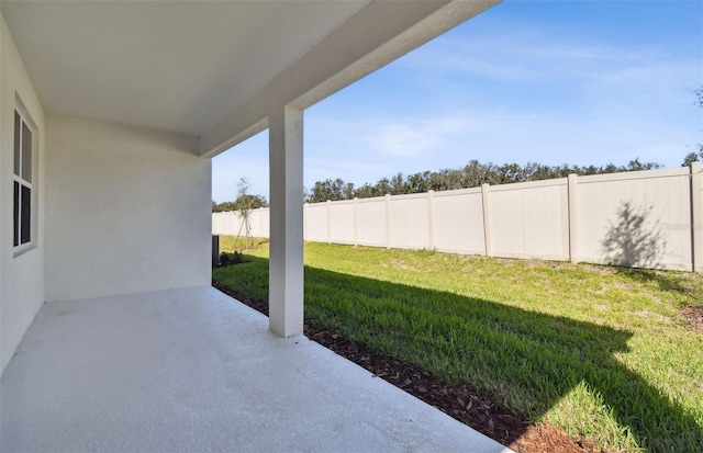 view of yard with a patio area