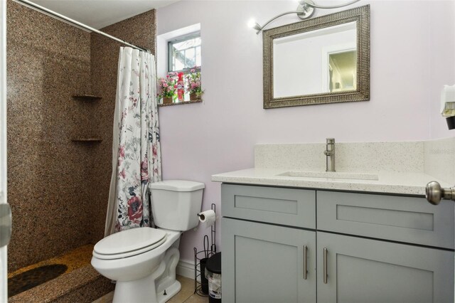 bathroom with toilet and vanity