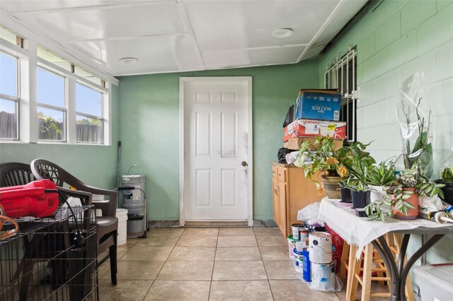 interior space with tile patterned flooring