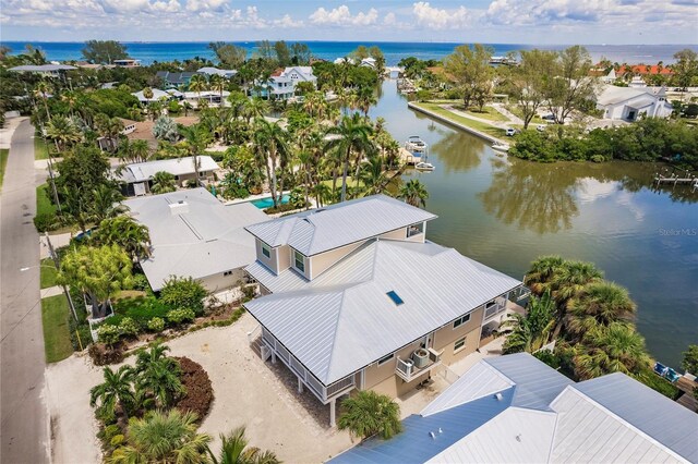 210 Lakeview Dr, Anna Maria, FL 34216 - birds eye view of property with a water view and a residential view