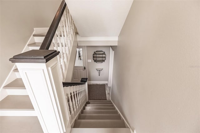 210 Lakeview Dr, Anna Maria, FL 34216 - stairway featuring baseboards