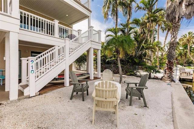 210 Lakeview Dr, Anna Maria, FL 34216 - view of patio featuring stairway