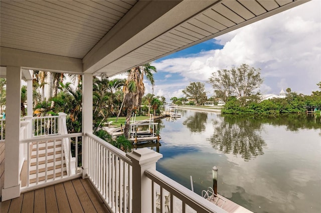 210 Lakeview Dr, Anna Maria, FL 34216 - deck with a dock and a water view