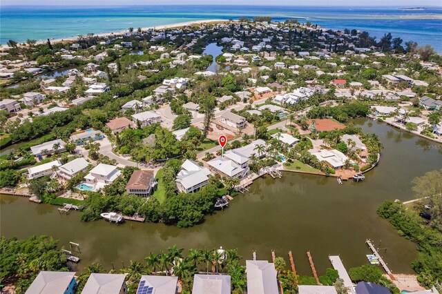 210 Lakeview Dr, Anna Maria, FL 34216 - bird's eye view featuring a residential view and a water view