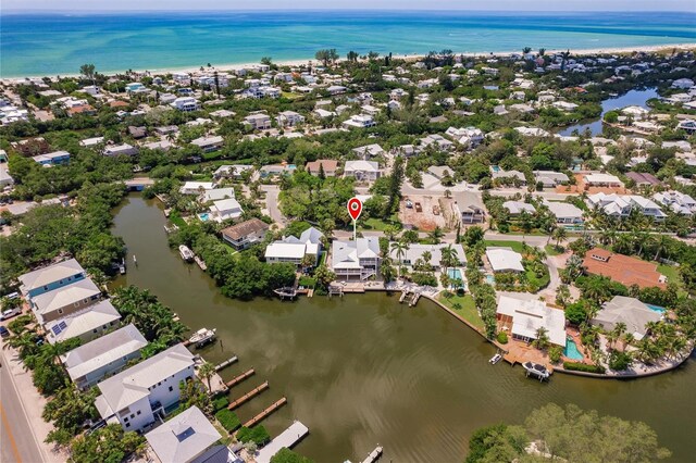 210 Lakeview Dr, Anna Maria, FL 34216 - birds eye view of property with a water view and a residential view