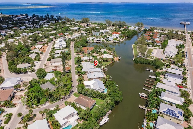 210 Lakeview Dr, Anna Maria, FL 34216 - bird's eye view with a water view and a residential view