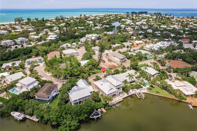 210 Lakeview Dr, Anna Maria, FL 34216 - drone / aerial view with a water view and a residential view