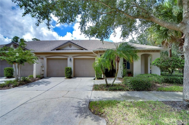 view of front of property featuring a garage