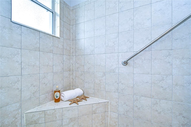 bathroom featuring walk in shower