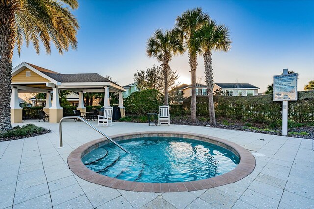 11329 Emerson Lake Dr, Riverview, FL 33578 - view of swimming pool featuring a gazebo, a pool, and a patio
