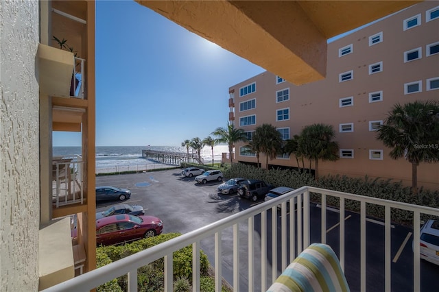 balcony with a water view