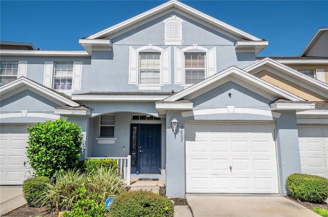 view of front of home featuring a garage