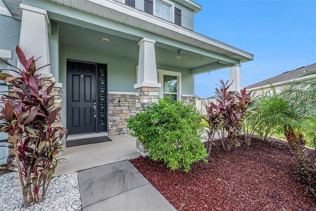 property entrance with a porch