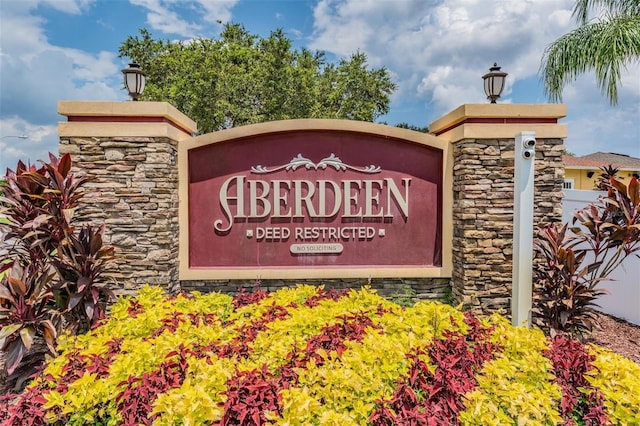 view of community sign