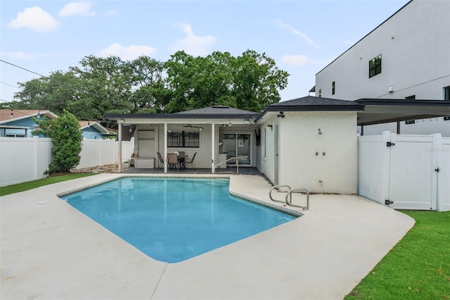 view of pool featuring a patio area