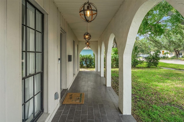 view of patio with a porch