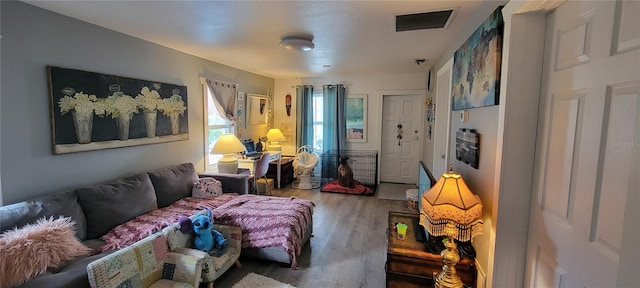 living room featuring hardwood / wood-style flooring