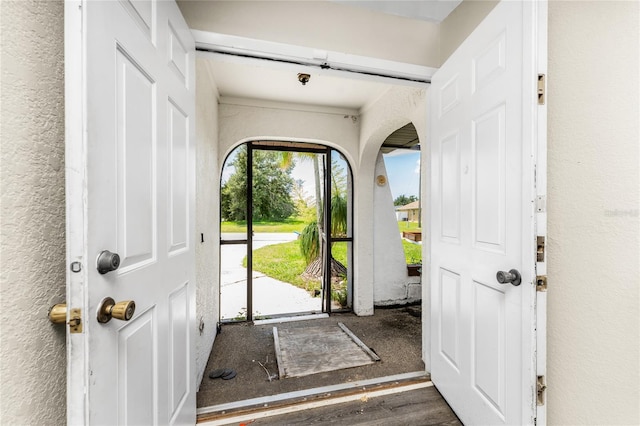 entrance foyer featuring hardwood / wood-style flooring