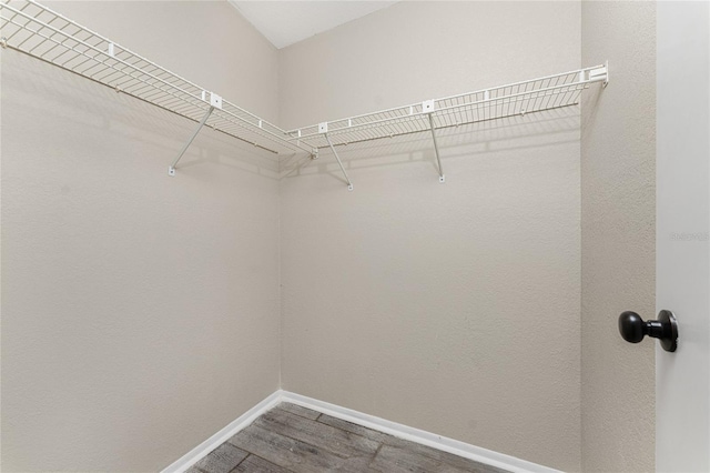 spacious closet featuring hardwood / wood-style floors