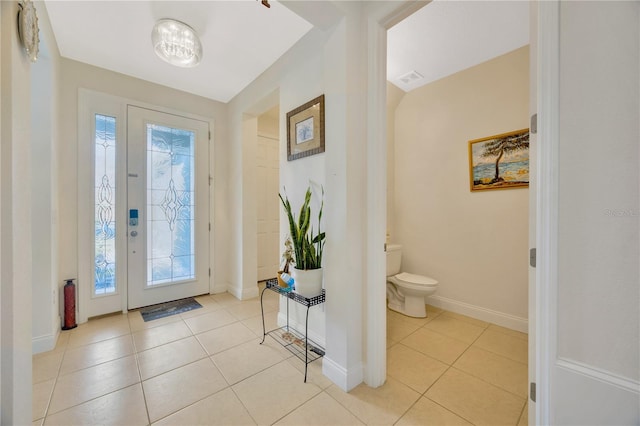 view of tiled foyer