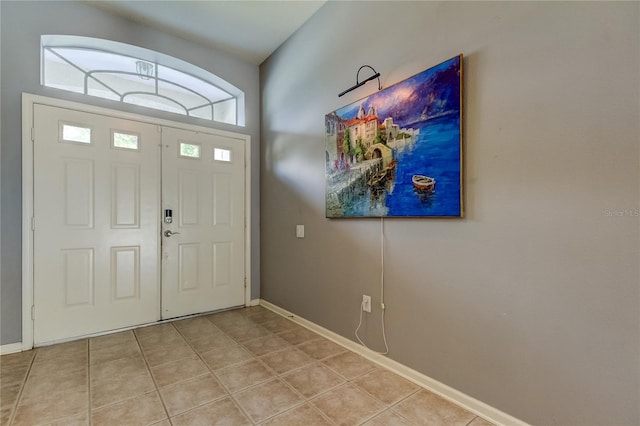 view of tiled foyer entrance