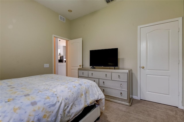 bedroom featuring carpet