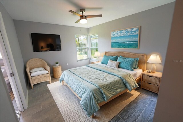 bedroom featuring a ceiling fan