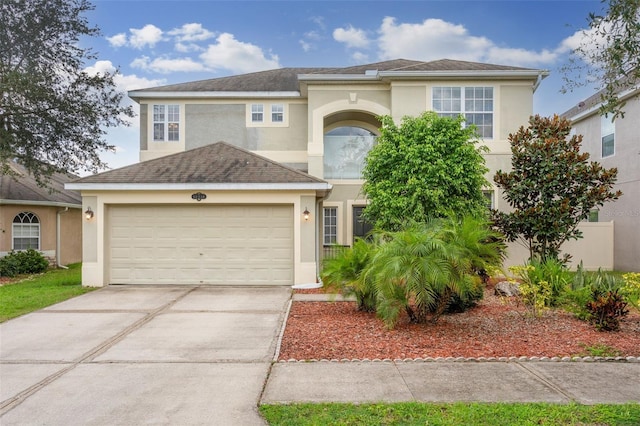 view of front of house with a garage