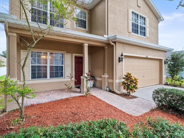 view of front of house with a garage