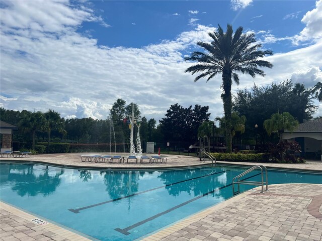 view of pool featuring a patio