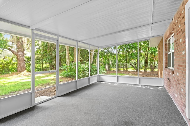 view of unfurnished sunroom