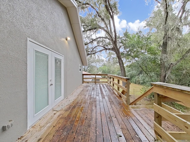 deck with french doors